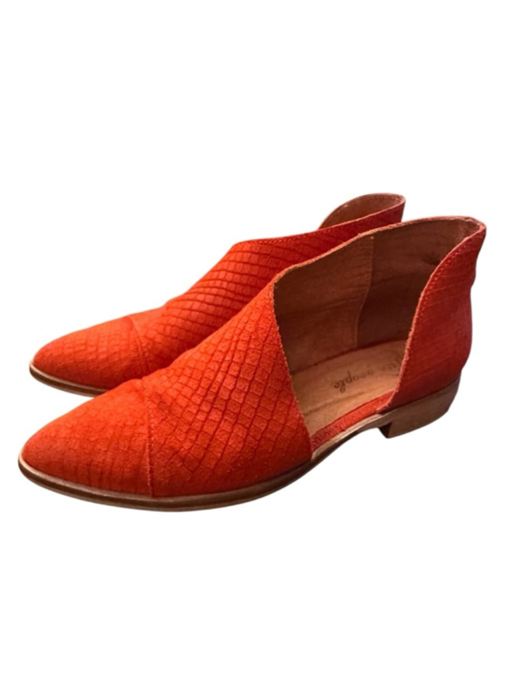 Free People Burnt Orange Suede D’Orsay Flats Boho Festival US 8.5 - Picture 4 of 7